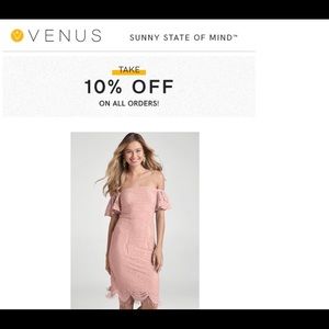 Venus dress size S. Light pink and super cute. Never worn.